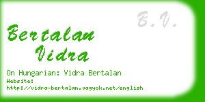 bertalan vidra business card